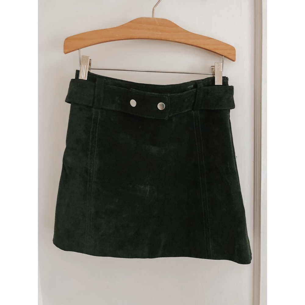 Green Suede Zara Mini Skirt